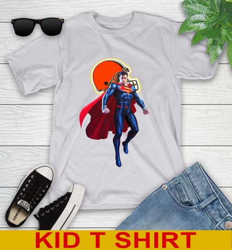 NFL Superman DC Sports Football Cleveland Browns Youth T-Shirt 5