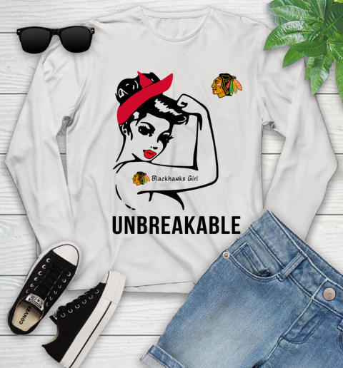 NHL Chicago Blackhawks Girl Unbreakable Hockey Sports Youth Long Sleeve