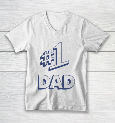 Number 1 Dad #1 Dad V-Neck T-Shirt