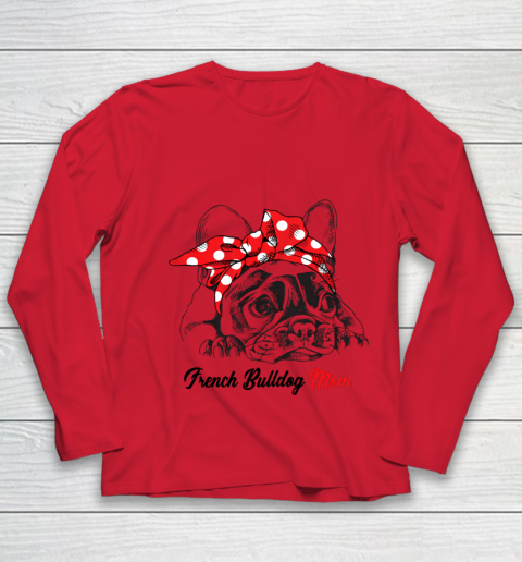 Dog Mom Shirt French Bulldog Mom Red Bandana Women T Shirt Gift