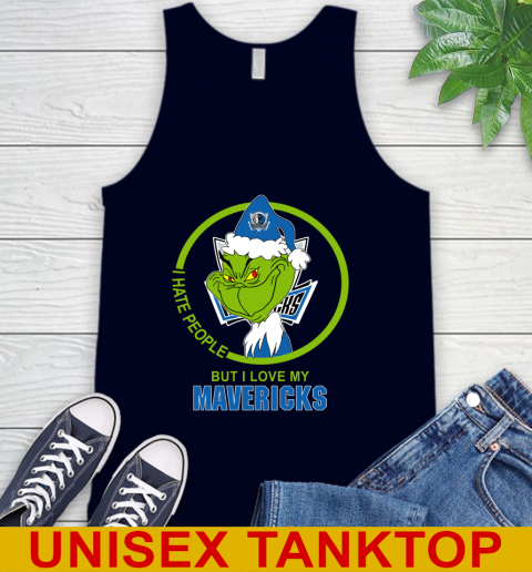 Dallas Mavericks NBA Christmas Grinch I Hate People But I Love My Favorite Basketball Team Tank Top 3