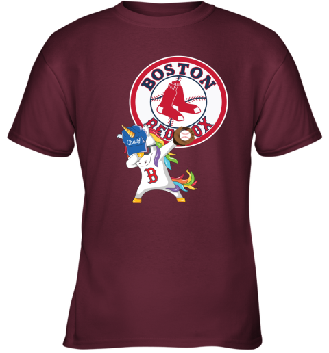 Hip Hop Dabbing Unicorn Flippin Love Boston Red Sox Youth T-Shirt 