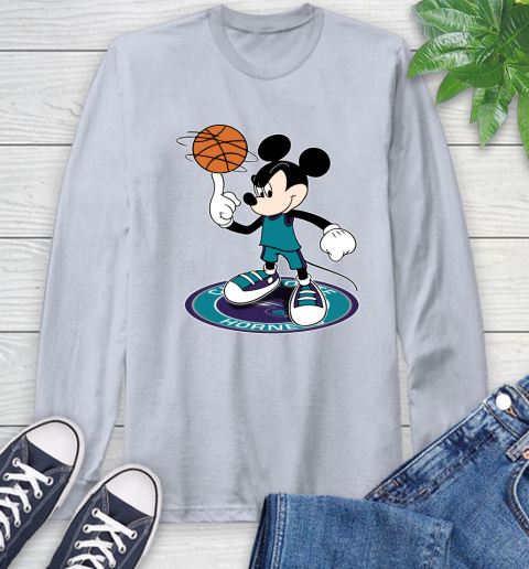 NBA Basketball Charlotte Hornets Cheerful Mickey Disney Shirt Long Sleeve T-Shirt 7 NBA Basketball Charlotte Hornets Cheerful Mickey Disney Shirt Long Sleeve T-Shirt - Image 7