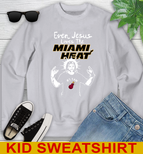 Miami Heat NBA Basketball Even Jesus Loves The Heat Shirt Youth Sweatshirt 3