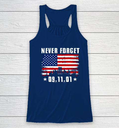 Never Forget September 11 2001 Memorial Day American Flag Racerback Tank 4