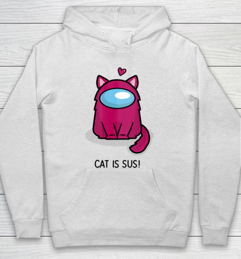 Among Us Game Shirt Cute Cat Astronaut Among me or us Nerdy Girl Gamer Hoodie