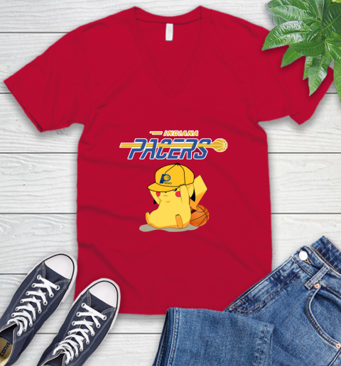NBA Pikachu Basketball Sports Indiana Pacers V-Neck T-Shirt 7