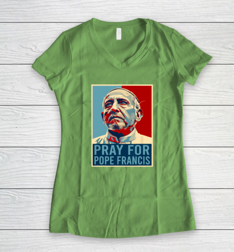 Pray For Pope Francis Women's V-Neck T-Shirt 4