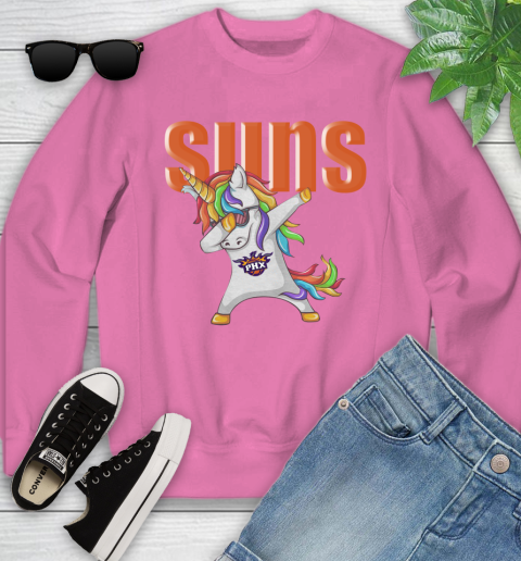 Phoenix Suns NBA Basketball Funny Unicorn Dabbing Sports Youth Sweatshirt 7