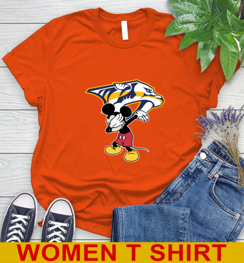 Nashville Predators NHL Hockey Dabbing Mickey Disney Sports Women's T-Shirt 4