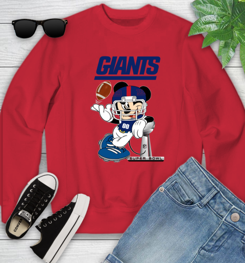 NFL newyork giants Mickey Mouse Disney Super Bowl Football T Shirt Youth Sweatshirt 9