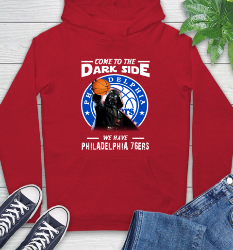NBA Come To The Dark Side We Have Philadelphia 76ers Star Wars Darth Vader Basketball Hoodie 10