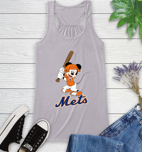 MLB Baseball New York Mets Cheerful Mickey Mouse Shirt Racerback Tank 5