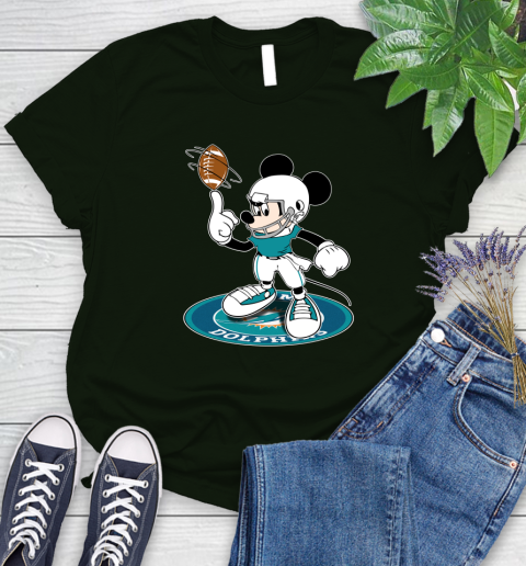 NFL Football Miami Dolphins Cheerful Mickey Disney Shirt Women's T-Shirt 6