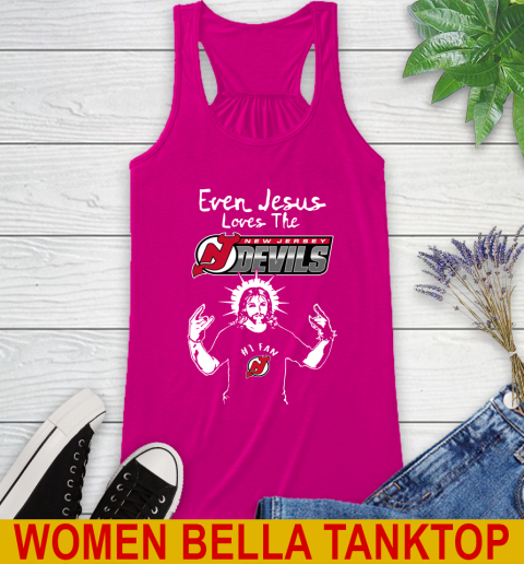 New Jersey Devils NHL Hockey Even Jesus Loves The Devils Shirt Racerback Tank 6
