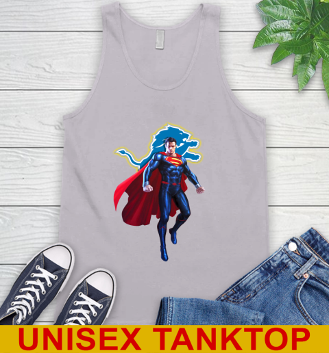 NFL Superman DC Sports Football Detroit Lions Tank Top - Image 5