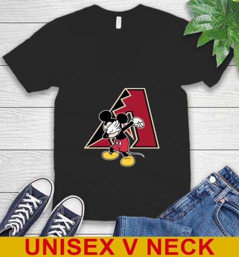Arizona Diamondbacks MLB Baseball Dabbing Mickey Disney Sports V-Neck T-Shirt 2