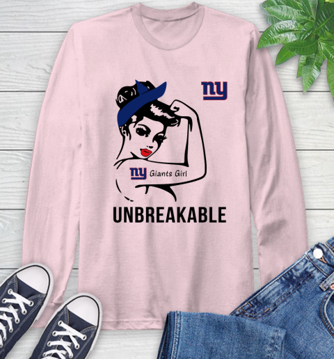 NFL New York Giants Girl Unbreakable Football Sports Long Sleeve T-Shirt 8