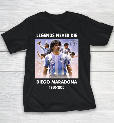 Diego Maradona Argentina Football Legend Never Die Rest In Peace 1960 2020 Rest In Peace Youth T-Shirt