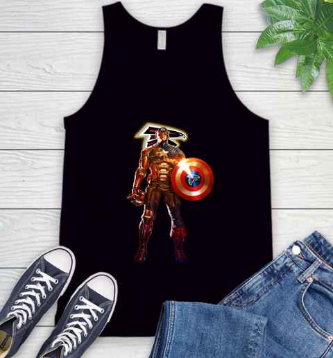 NFL Captain America Marvel Avengers Endgame Football Sports Atlanta Falcons Tank Top 2