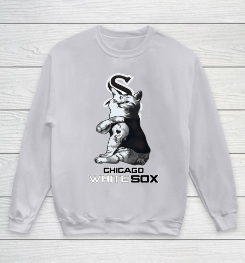 MLB Baseball My Cat Loves Chicago White Sox Youth Sweatshirt 3