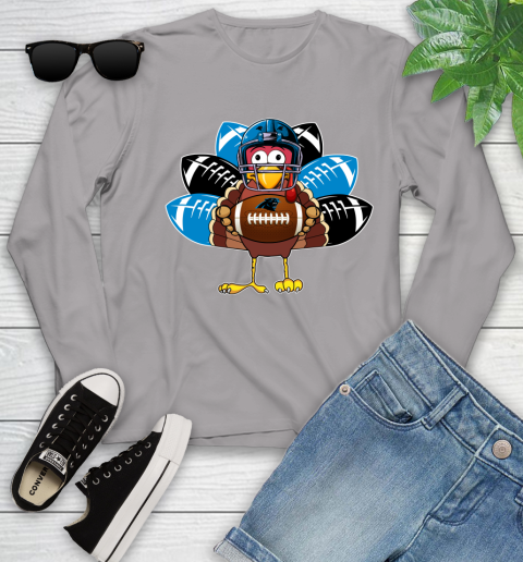 Carolina Panthers Turkey Thanksgiving Day Youth Long Sleeve 5