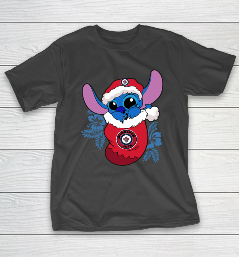 Winnipeg Jets Christmas Stitch In The Sock Funny Disney NHL T-Shirt 2