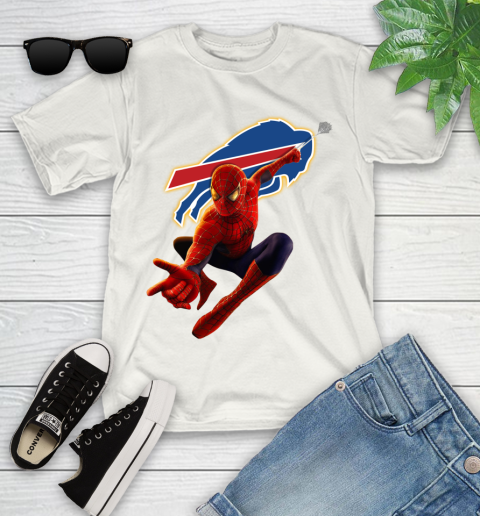 NFL Spider Man Avengers Endgame Football Buffalo Bills Youth T-Shirt