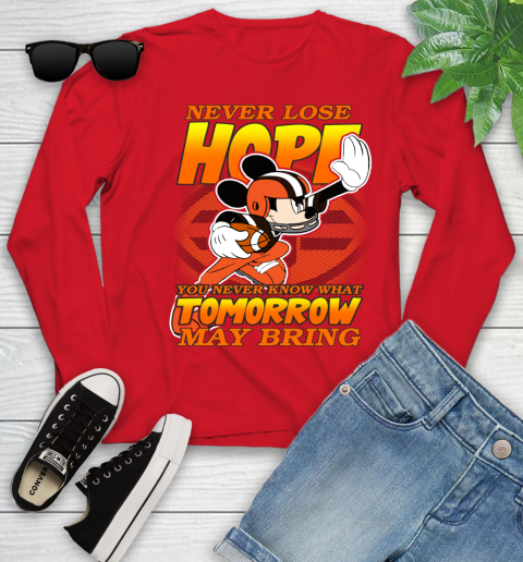 Cleveland Browns NFL Football Mickey Disney Never Lose Hope Youth Long Sleeve 11