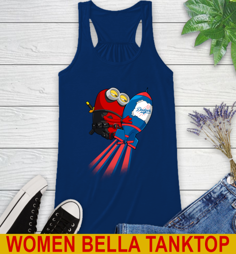 MLB Baseball Los Angeles Dodgers Deadpool Minion Marvel Shirt Racerback Tank 7