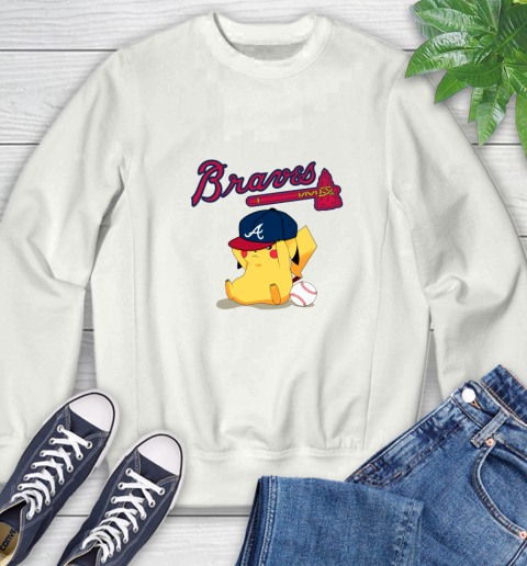 MLB Pikachu Baseball Sports Atlanta Braves Sweatshirt