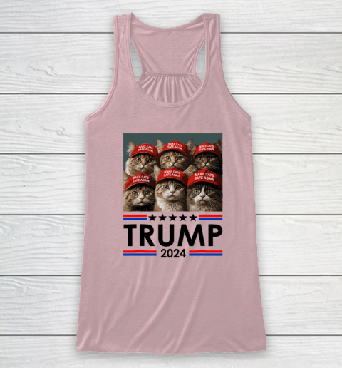 Donald Trump Make Cats Safe Again 2024 Debate Funny Racerback Tank 4