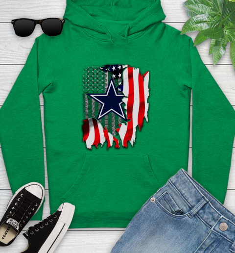 Dallas Cowboys NFL Football American Flag Youth Hoodie 9