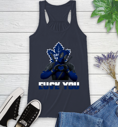 NHL Toronto Maple Leafs Deadpool Love You Fuck You Hockey Sports Racerback Tank 10