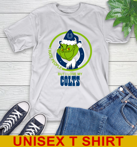 Indianapolis Colts NFL Christmas Grinch I Hate People But I Love My Favorite Football Team T-Shirt 12