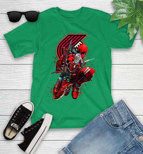 NBA Deadpool Marvel Comics Sports Basketball Portland Trail Blazers Youth T-Shirt 6