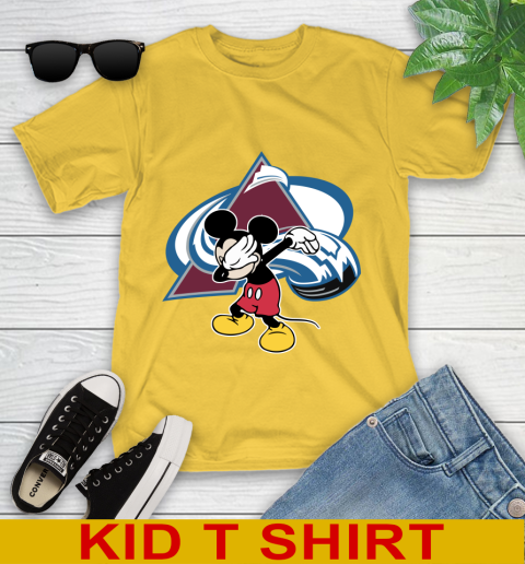 Colorado Avalanche NHL Hockey Dabbing Mickey Disney Sports Youth T-Shirt 8