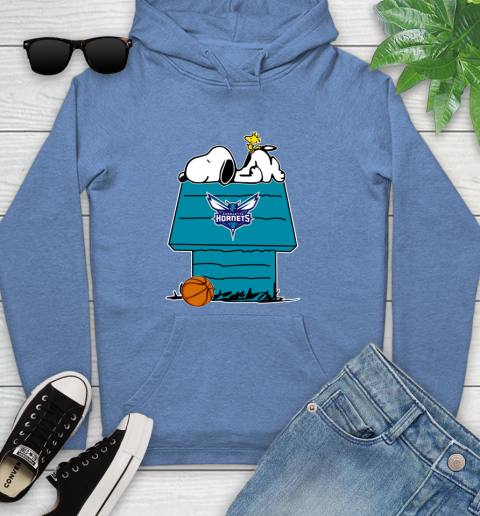 Charlotte Hornets NBA Basketball Snoopy Woodstock The Peanuts Movie Youth Hoodie 12