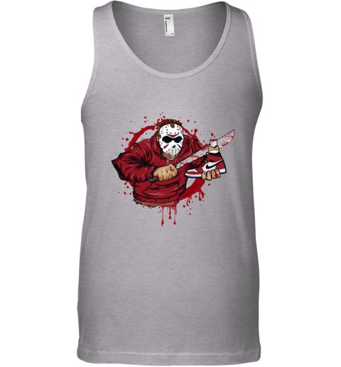 Air Jordan 1 Spider man Matching Sneaker Tshirt Jason Voorhees Red and White Jordan Tshirt