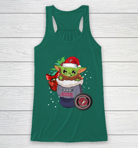Arizona Coyotes Christmas Baby Yoda Star Wars Funny Happy NHL Racerback Tank 6