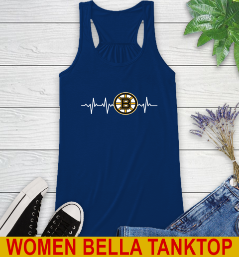 Boston Bruins NHL Hockey Heart Beat Shirt Racerback Tank 8 Boston Bruins NHL Hockey Heart Beat Shirt Racerback Tank - Image 8