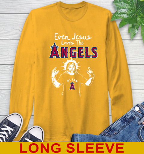 Los Angeles Angels MLB Baseball Even Jesus Loves The Angels Shirt Long Sleeve T-Shirt 2