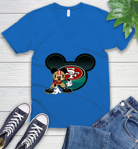 NFL San Francisco 49ers Mickey Mouse Disney Football T Shirt V-Neck T-Shirt 6