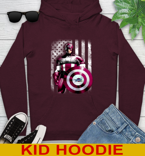 Cleveland Cavaliers NBA Basketball Captain America Marvel Avengers American Flag Shirt Youth Hoodie 7