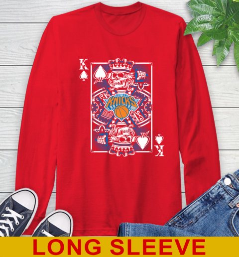 New York Knicks NBA Basketball The King Of Spades Death Cards Shirt Long Sleeve T-Shirt 12