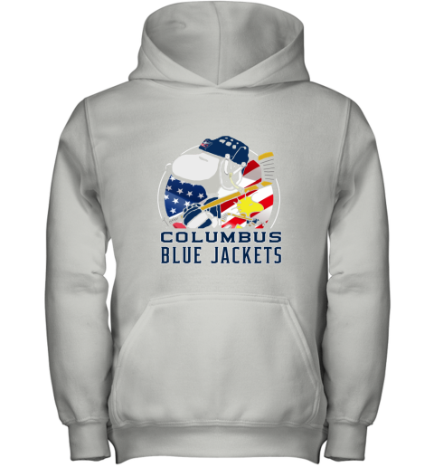 Columbus Blue Jackets Ice Hockey Snoopy And Woodstock NHL Youth Hoodie