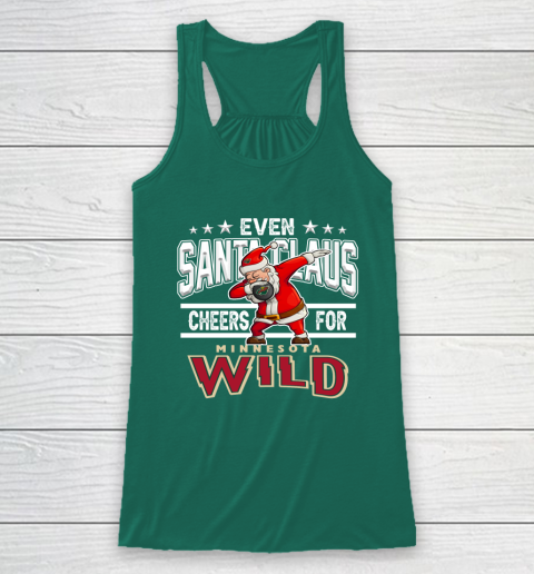 Minnesota Wild Even Santa Claus Cheers For Christmas NHL Racerback Tank 5