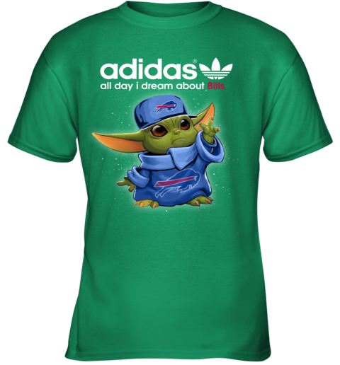 Baby Yoda Adidas All Day I Dream About  Bills y1wn baby yoda adidas all day i dream aboutbills youth t shirt 26 front irish green