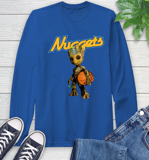 Denver Nuggets NBA Basketball Groot Marvel Guardians Of The Galaxy Long Sleeve T-Shirt 9
