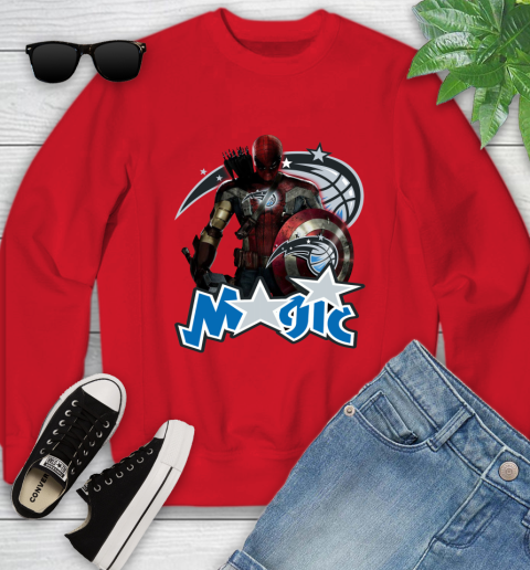 Philadelphia 76ers NBA Basketball Captain America Thor Spider Man Hawkeye Avengers Youth Sweatshirt 9